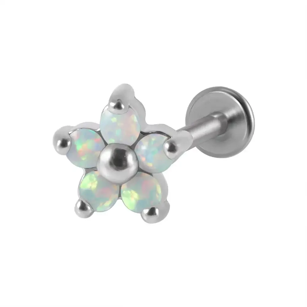 G23 Titanium  FLower Flat Back Stud (16G)