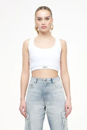 Giga Rib Baby Crop Top White