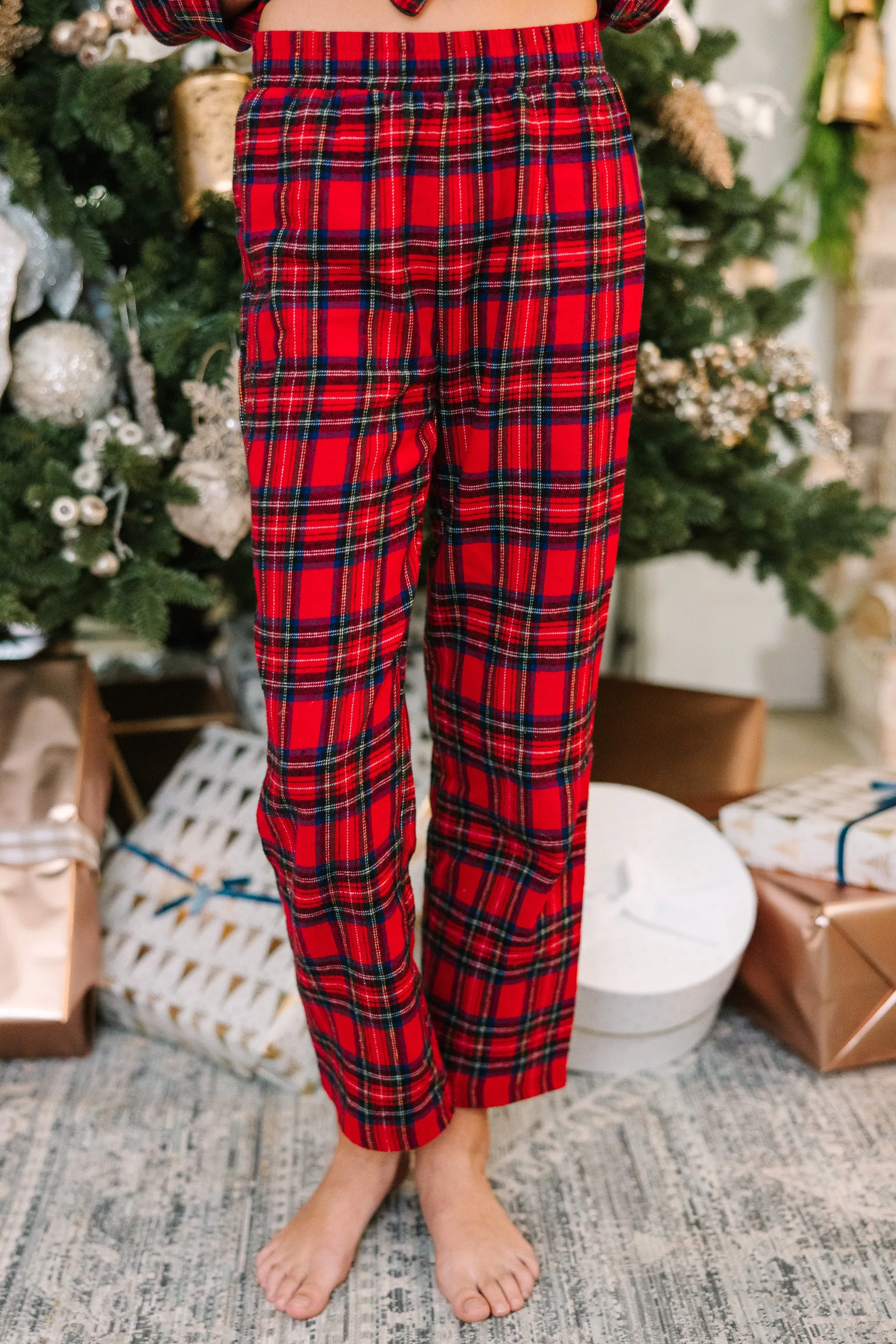 Girls: Staying In Tartan Plaid L/S Pajama Set