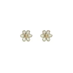 Gold and Cream Coloured Flower Studs