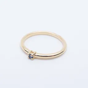 Gold Vermeil Slim Claw Set Blue Sapphire Band