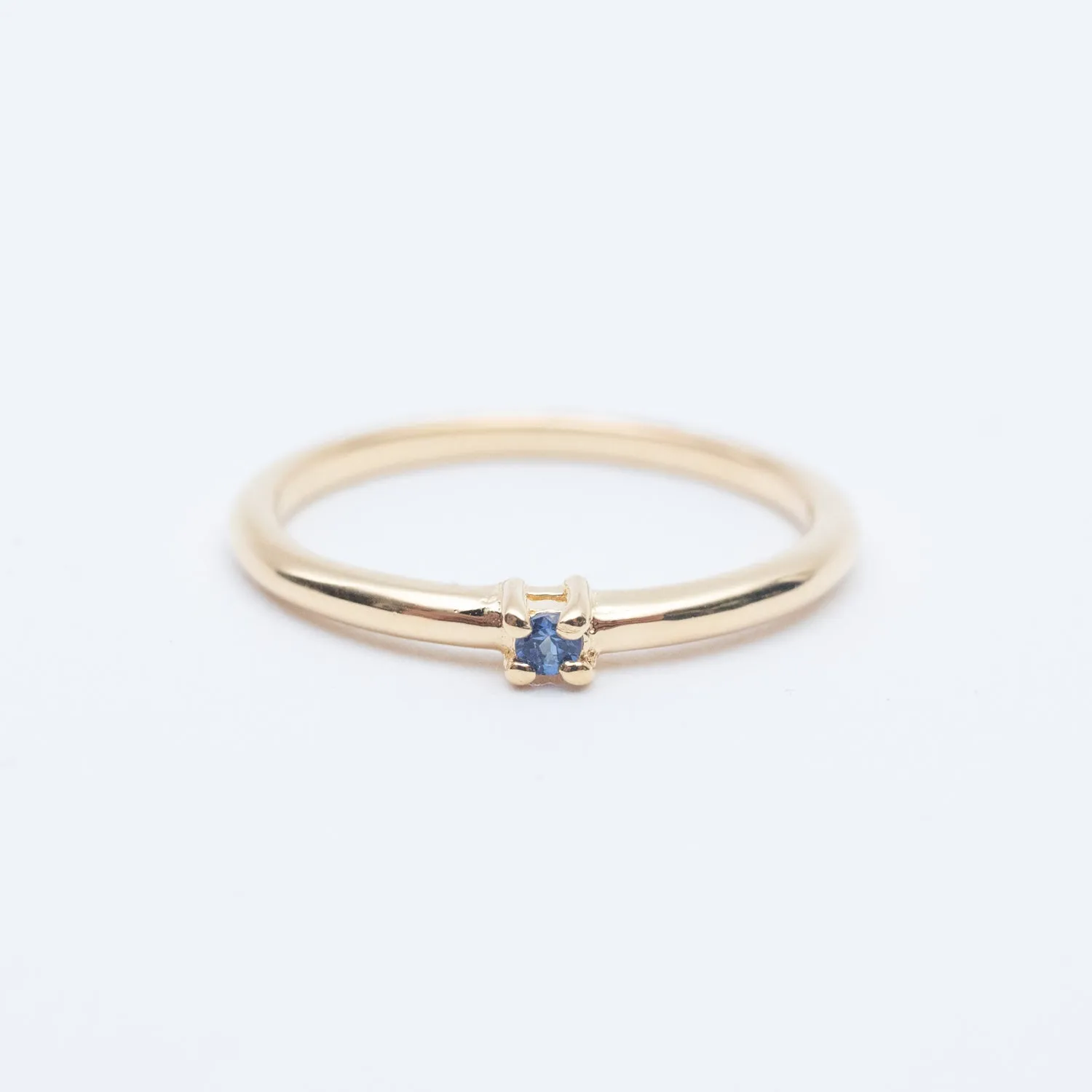 Gold Vermeil Slim Claw Set Blue Sapphire Band