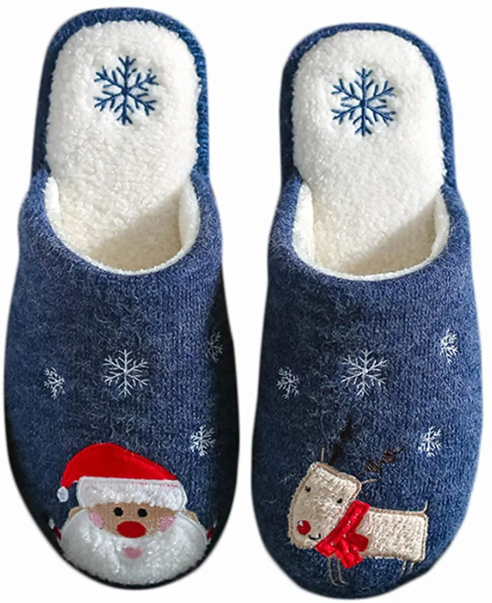 Haute Edition Women's Holiday Christmas Scuff Slide On Slippers