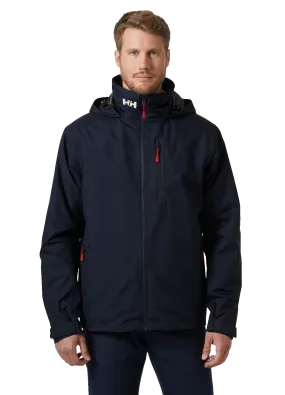 Helly Hansen Men's Crew Hooded Midlayer 2 Waterproof Fleece Lined Jacket (Navy)