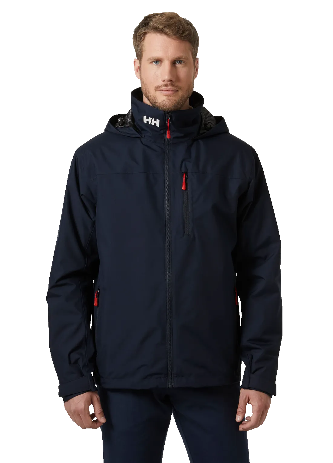 Helly Hansen Men's Crew Hooded Midlayer 2 Waterproof Fleece Lined Jacket (Navy)