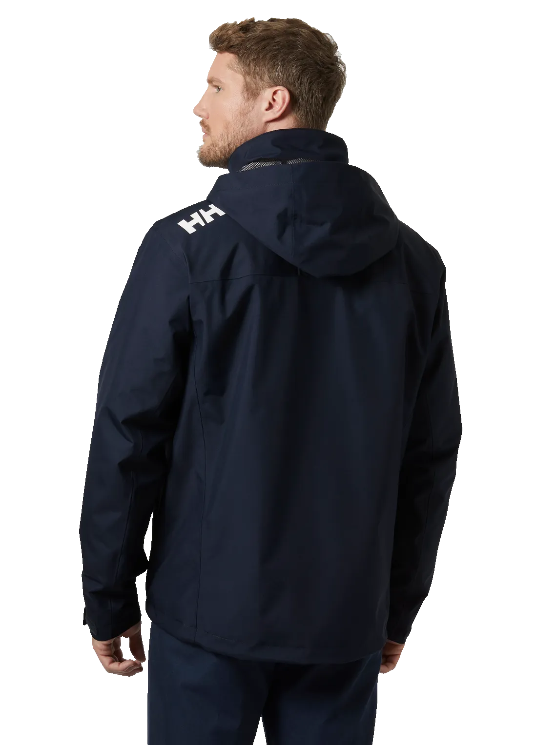 Helly Hansen Men's Crew Hooded Midlayer 2 Waterproof Fleece Lined Jacket (Navy)