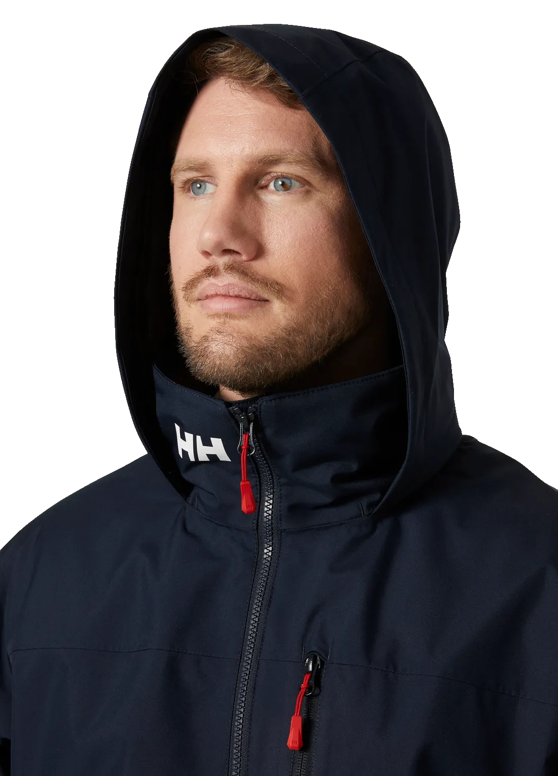 Helly Hansen Men's Crew Hooded Midlayer 2 Waterproof Fleece Lined Jacket (Navy)