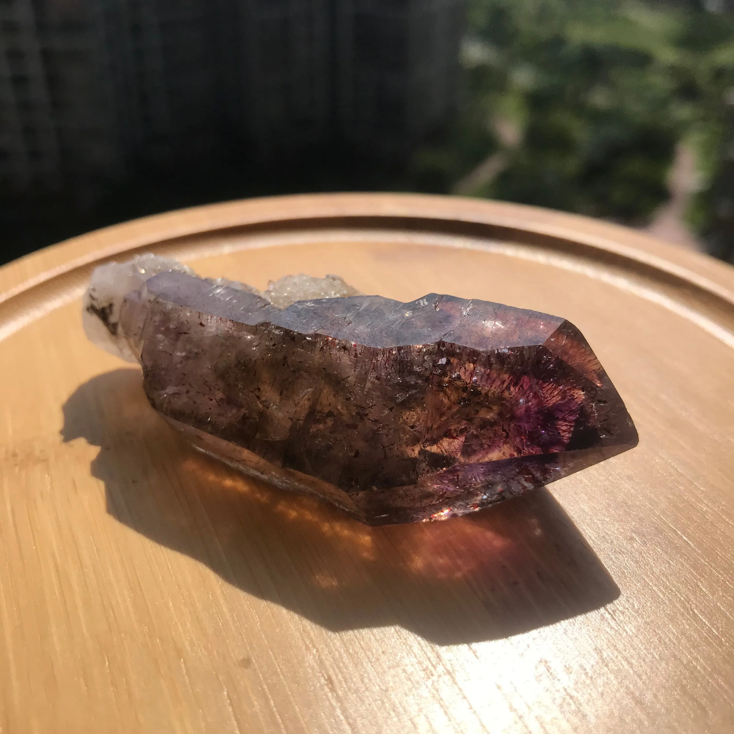 High Quality Super Seven Crystal Rare Scepter 48.9g High Vibration Frequency Raw Stone Powerful Healing for Seven Chakra Amethyst, Quartz, Smoky Quartz, Cacoxenite, Rutile, Goethite and Lepidocrocite