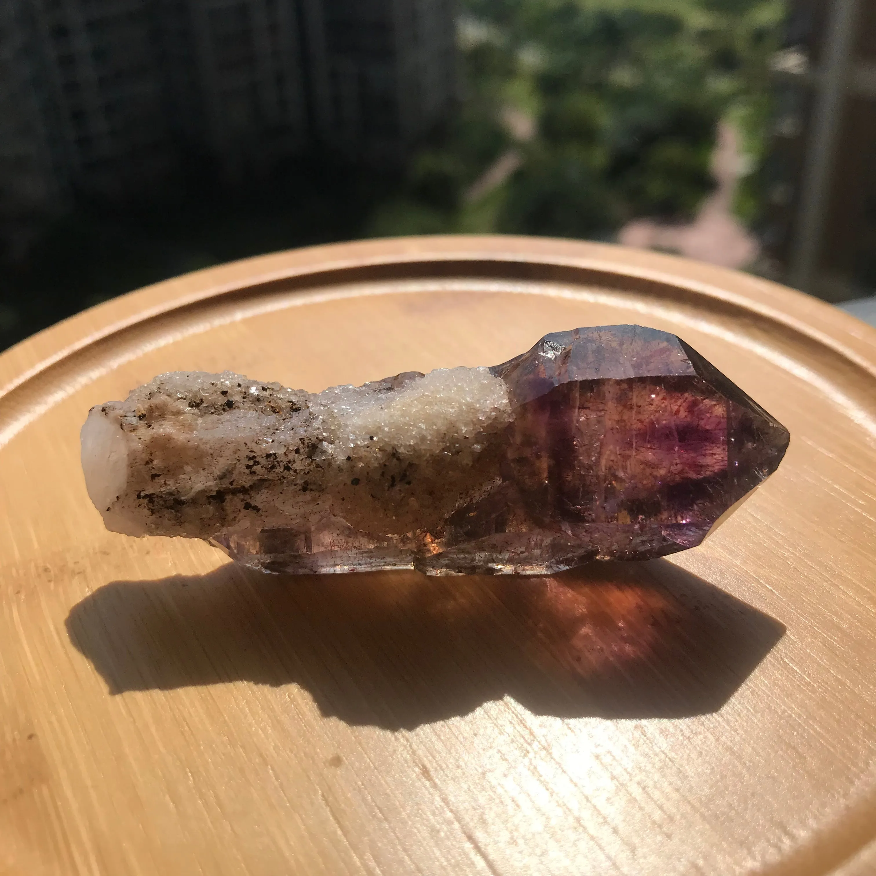 High Quality Super Seven Crystal Rare Scepter 48.9g High Vibration Frequency Raw Stone Powerful Healing for Seven Chakra Amethyst, Quartz, Smoky Quartz, Cacoxenite, Rutile, Goethite and Lepidocrocite