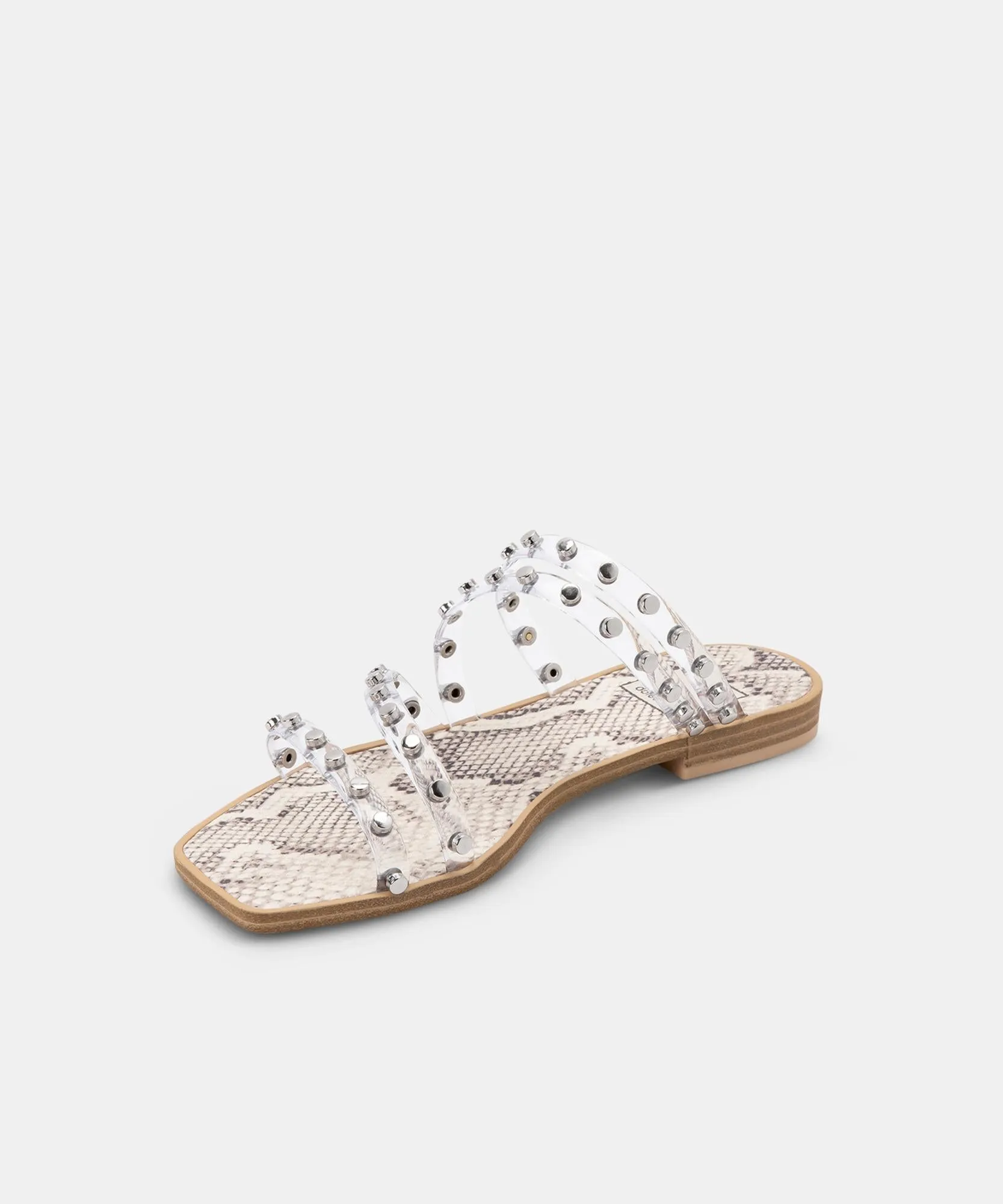 IZABEL STUDDED SANDALS CRYSTAL VINYL