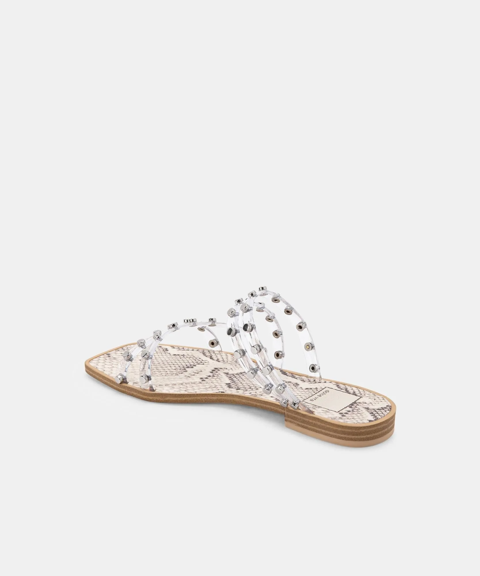 IZABEL STUDDED SANDALS CRYSTAL VINYL