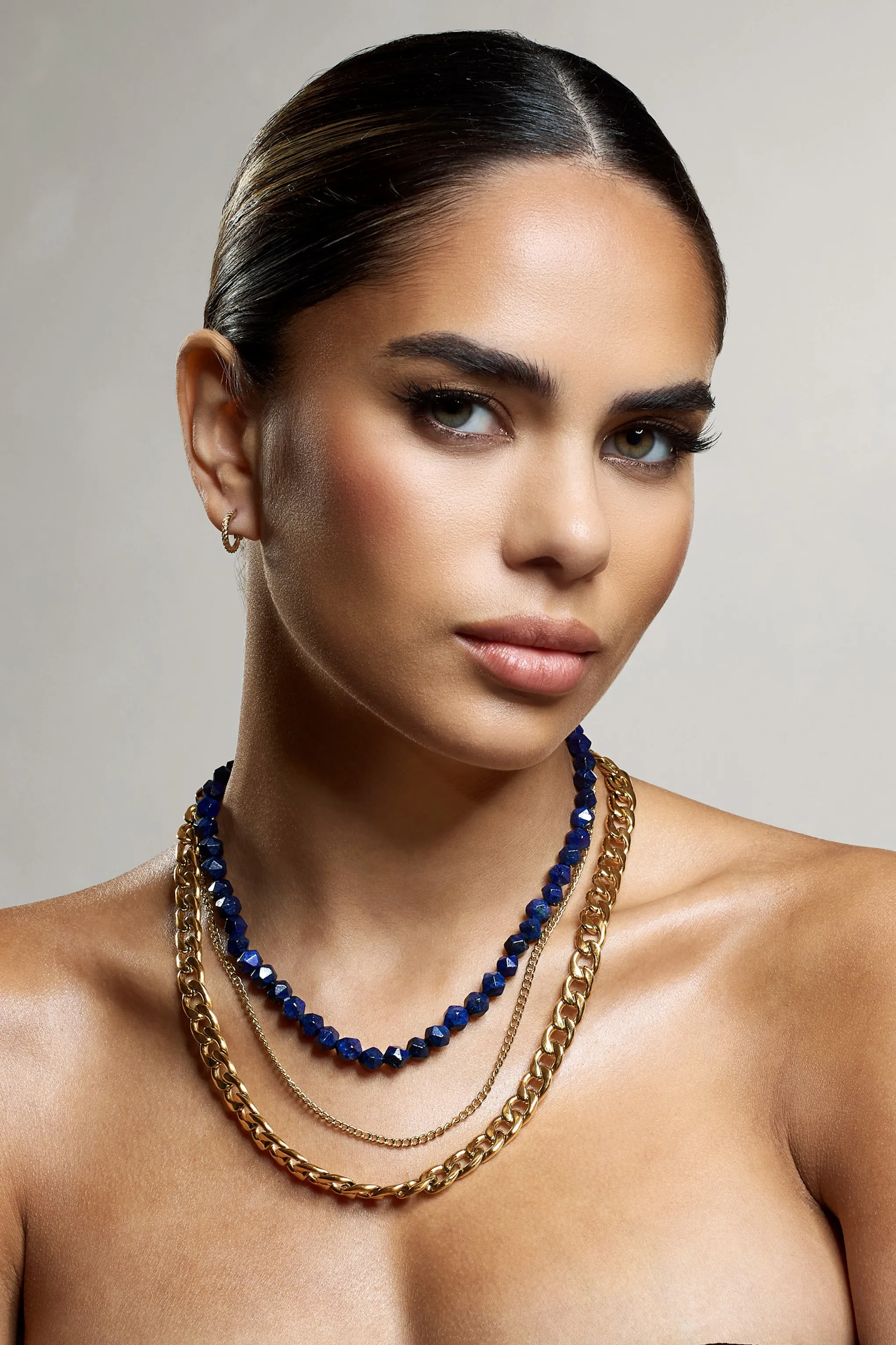 Juni | Blue & Gold Layered Necklace