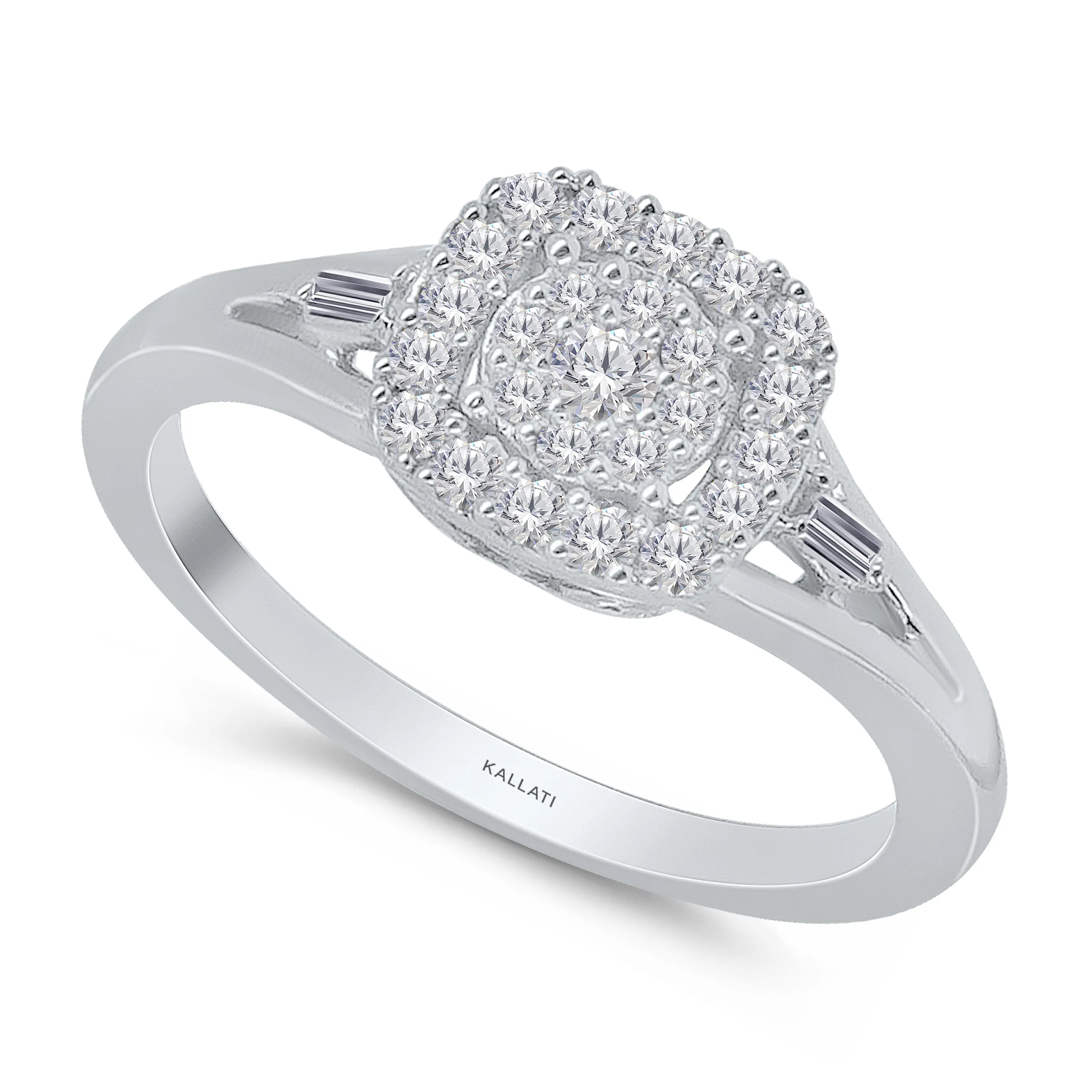 Kallati Eternal Diamond Engagement Ring in 14K White Gold