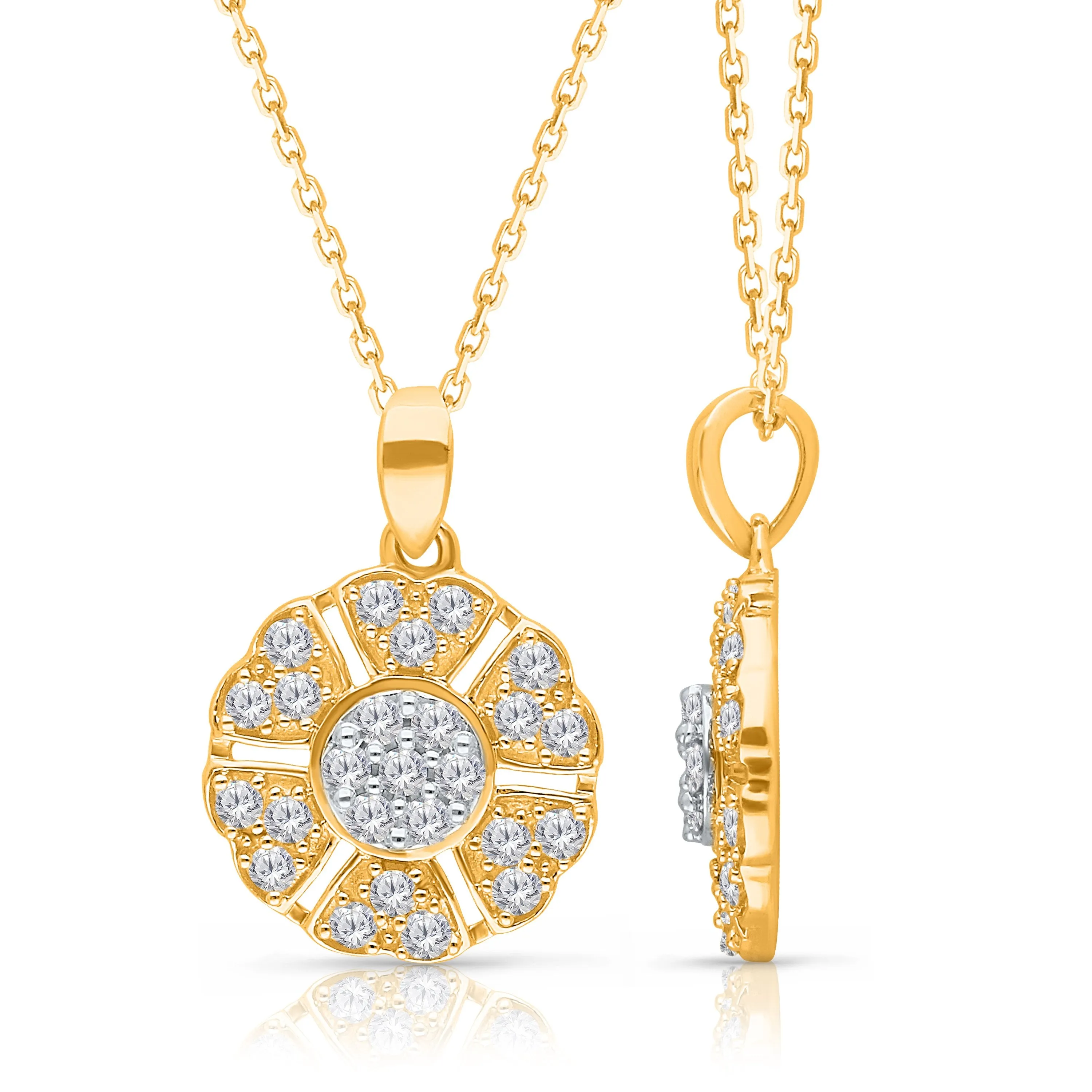 Kallati Eternal Two-Tone Gold Round Diamond Pendant