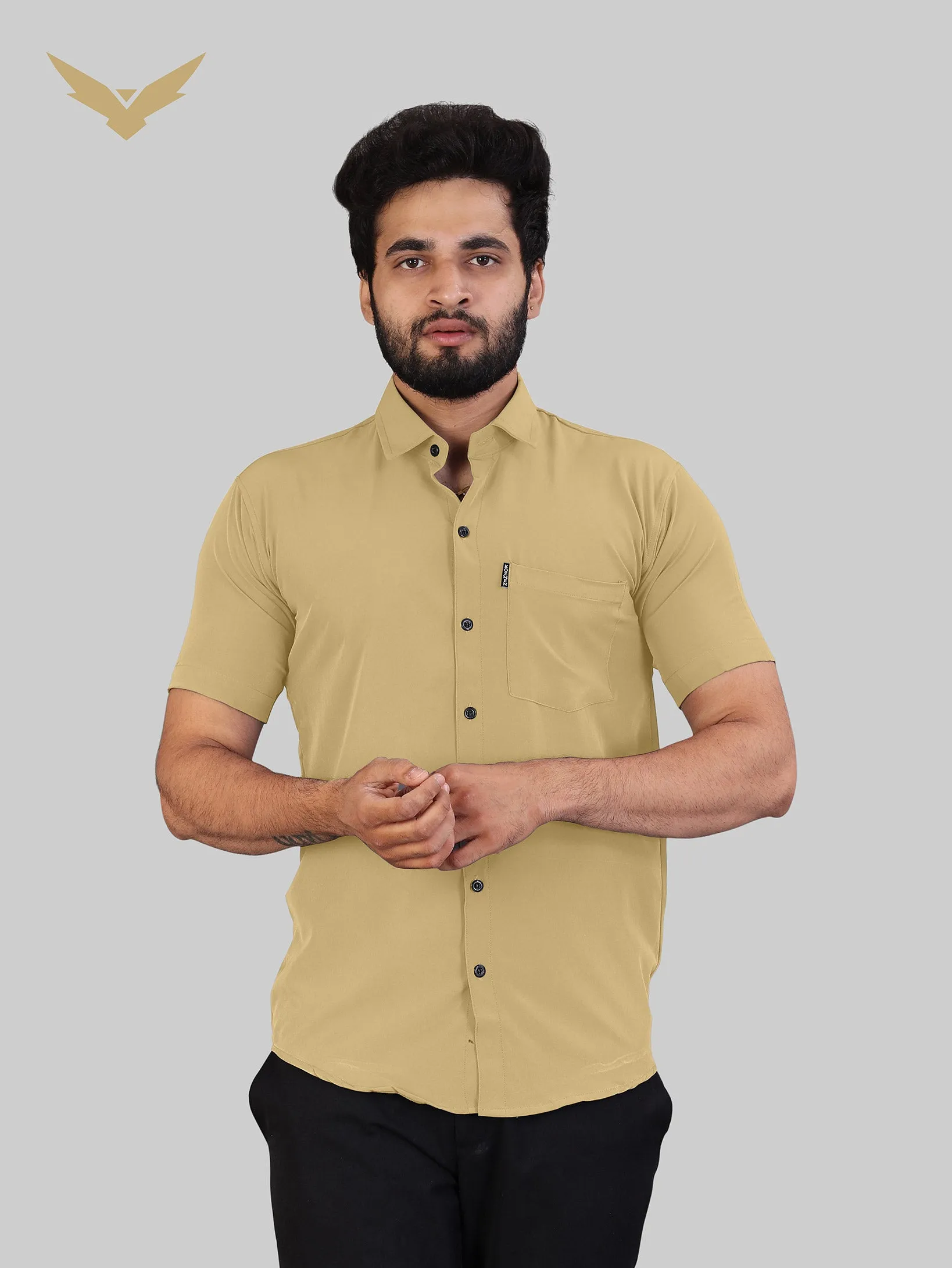 Khaki Expandable Short Sleeve Shirt