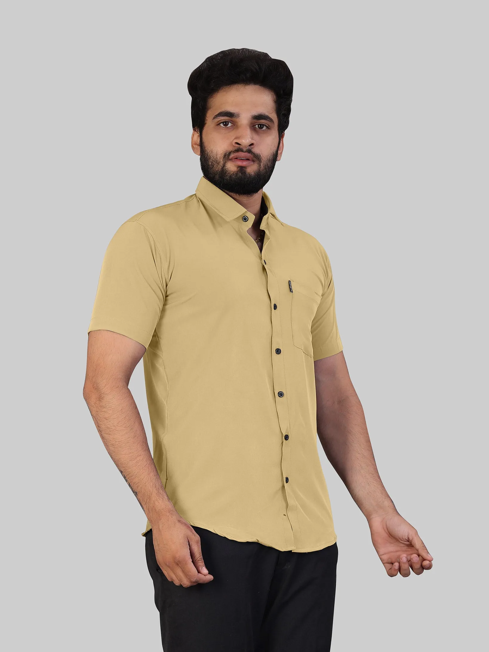 Khaki Expandable Short Sleeve Shirt