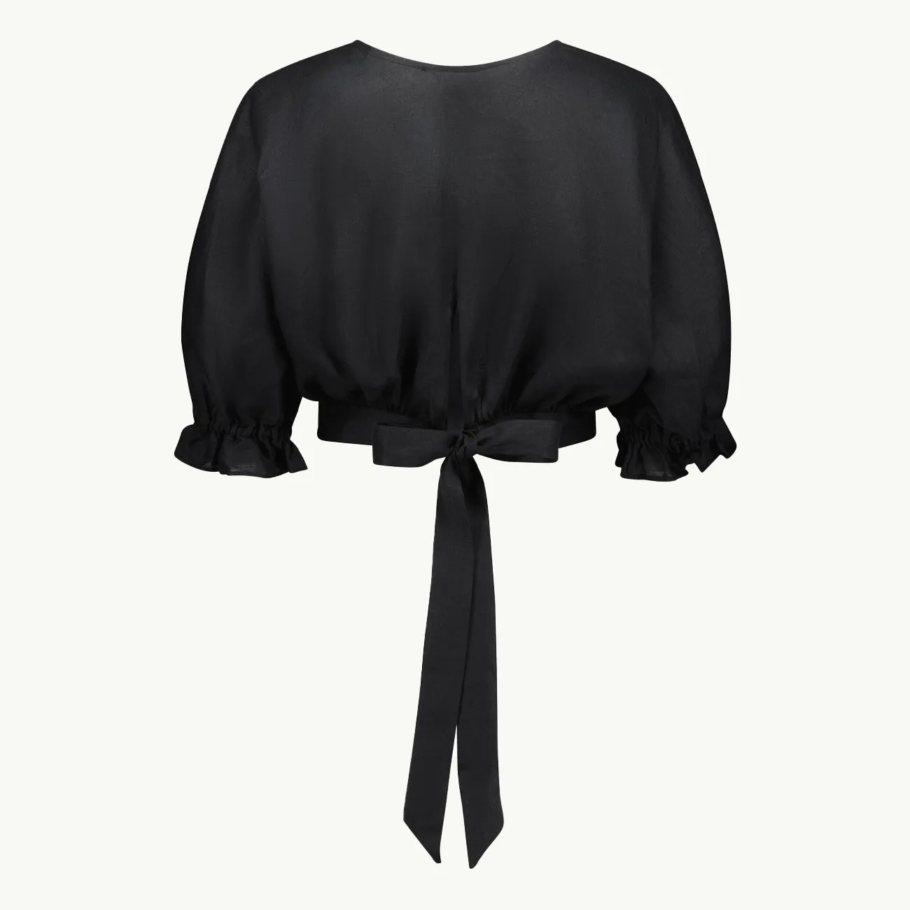 KRISSY CROP BLACK LINEN