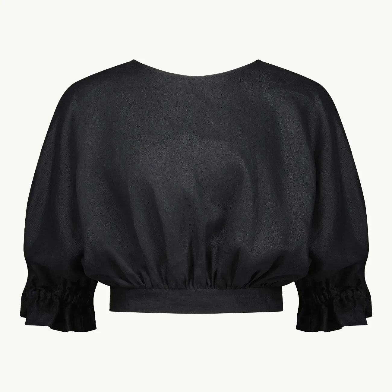 KRISSY CROP BLACK LINEN