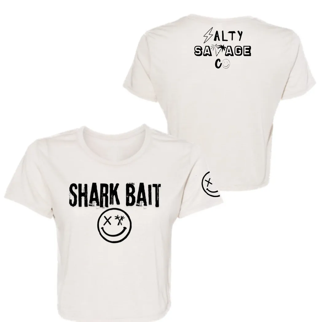 Ladies "SHARK BAIT" Flowy Crop Tee