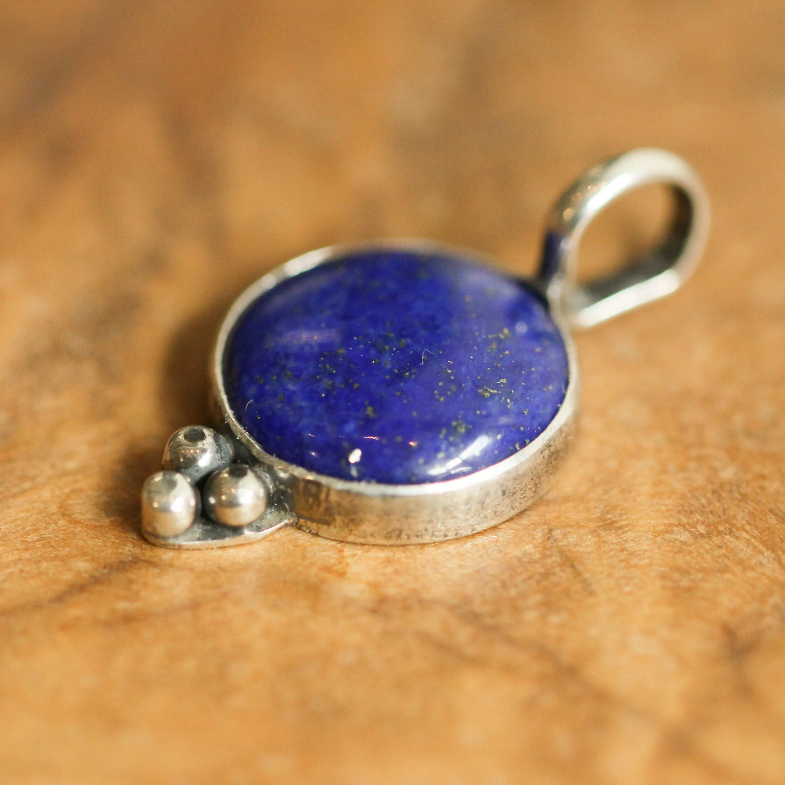 Lapis Sweetheart Pendant - Lapis Lazuli Necklace - Silversmith Pendant - Lapis Pendant