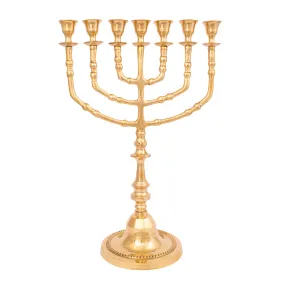 Large Menorah Gold Plated from Holy Land Jerusalem 15″ / 38 cm