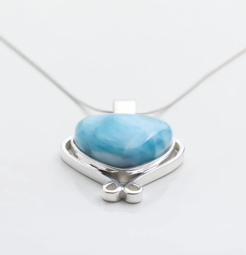 Larimar Heart Pendant Elsa