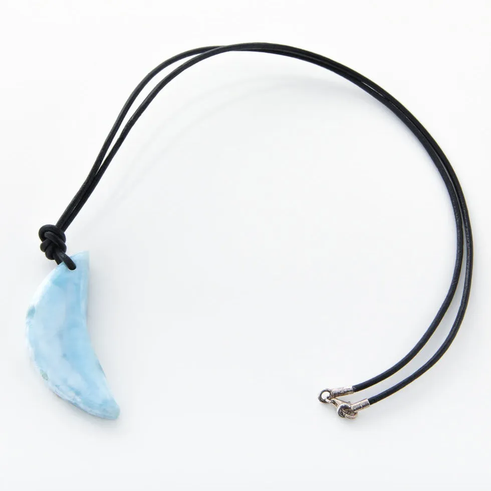 Larimar Leather Necklace Giovanni