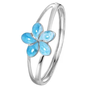 Larimar Plumeria Split Bangle