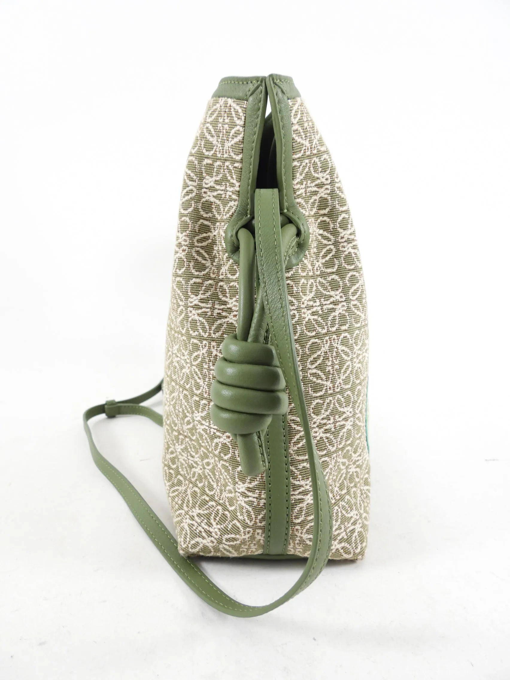 Loewe Green Flamenco Knot Herbarium Jacquard Bag