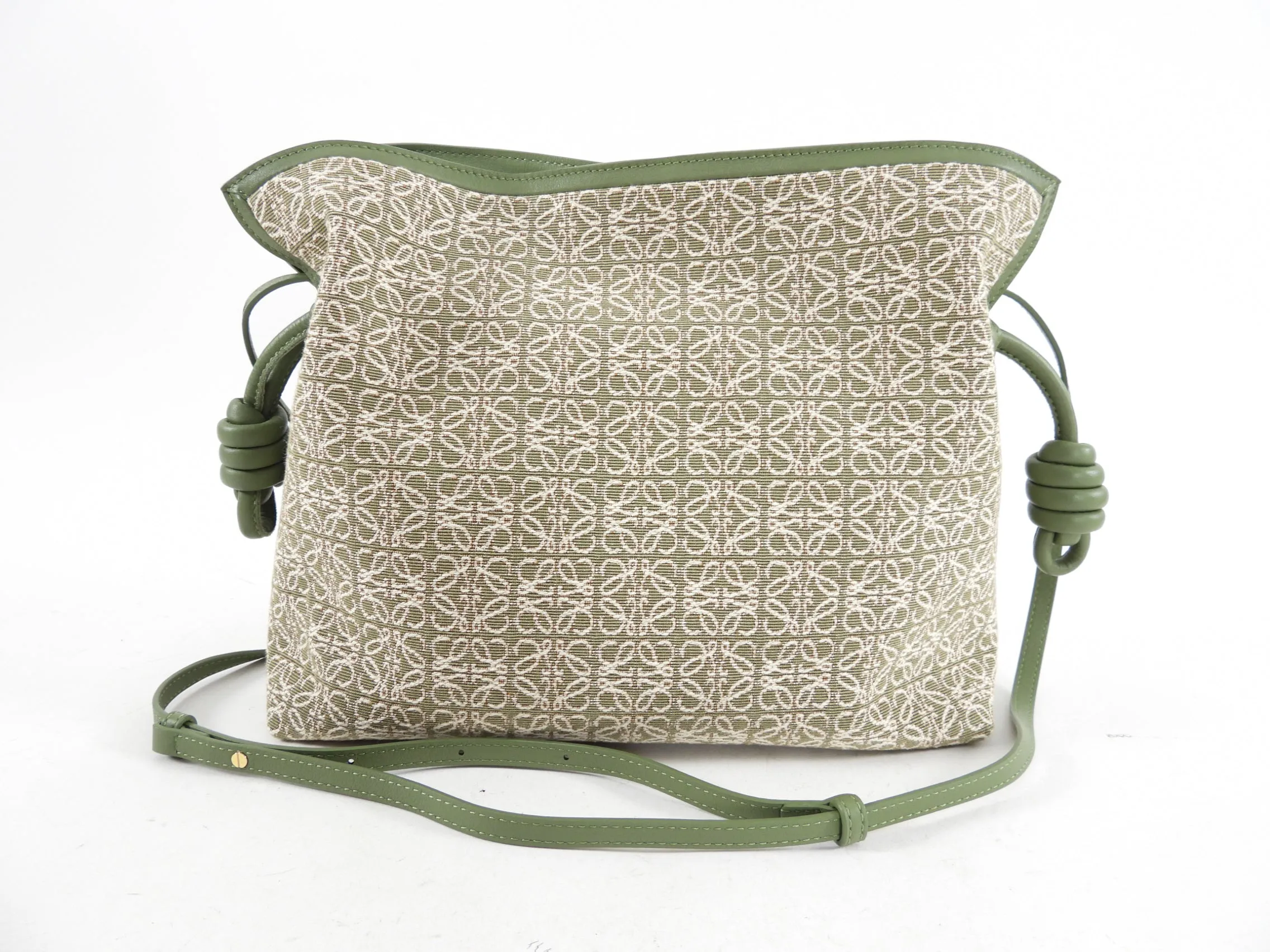 Loewe Green Flamenco Knot Herbarium Jacquard Bag