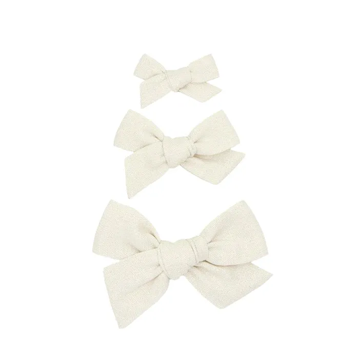 Lou Lou & Co. - Linen Bow - Ivory Clip