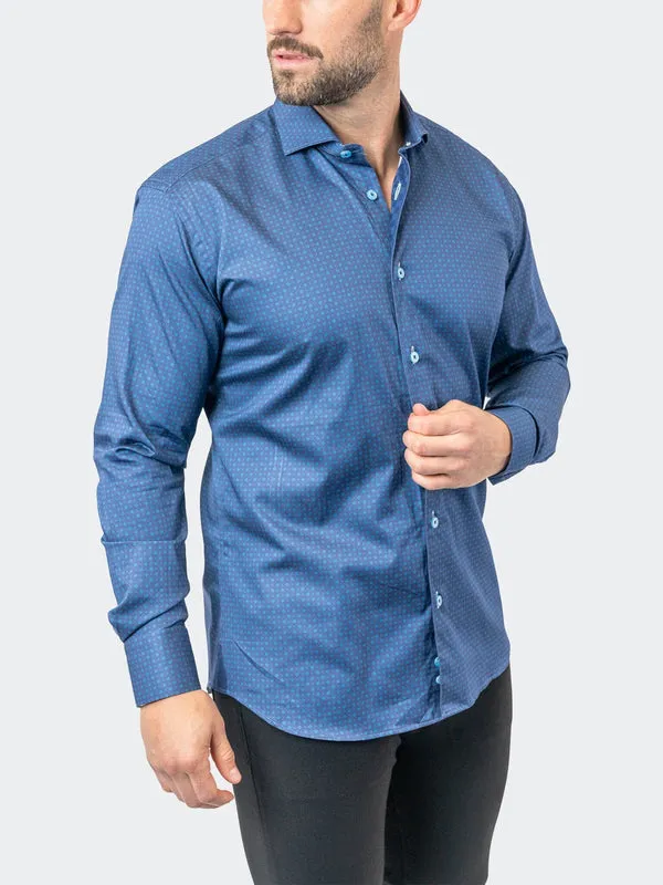 Maceoo Stretch Shirt | Einstein StretchStamped01 Blue