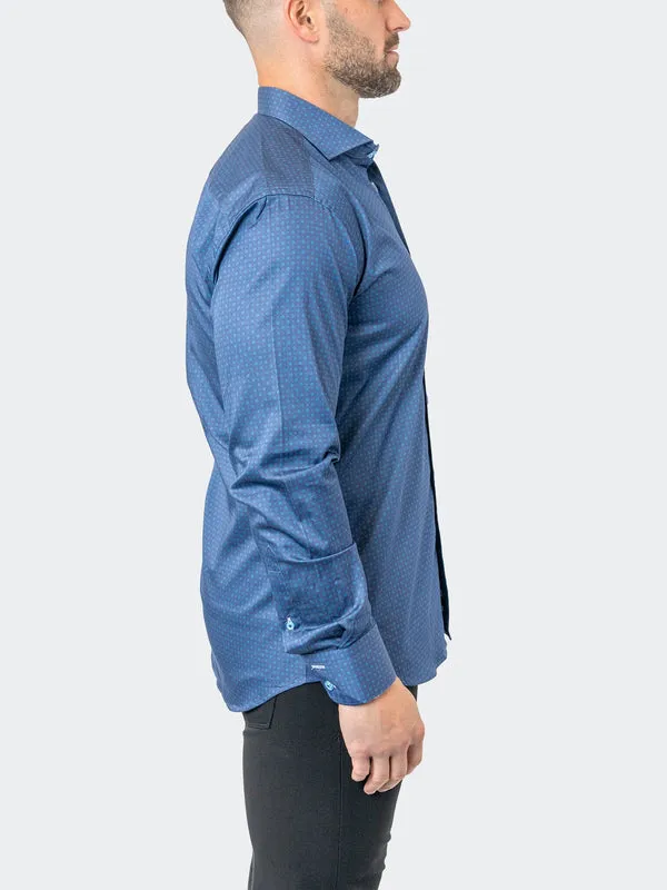 Maceoo Stretch Shirt | Einstein StretchStamped01 Blue