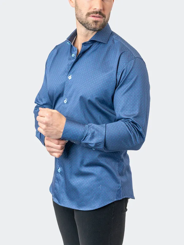 Maceoo Stretch Shirt | Einstein StretchStamped01 Blue