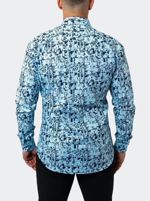 Maceoo Stretch Shirt | Fibonacci StretchPolynesian Blue