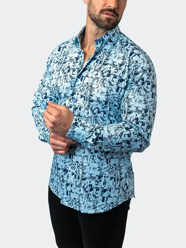 Maceoo Stretch Shirt | Fibonacci StretchPolynesian Blue