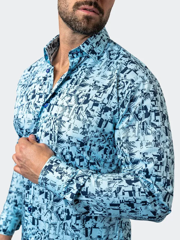 Maceoo Stretch Shirt | Fibonacci StretchPolynesian Blue