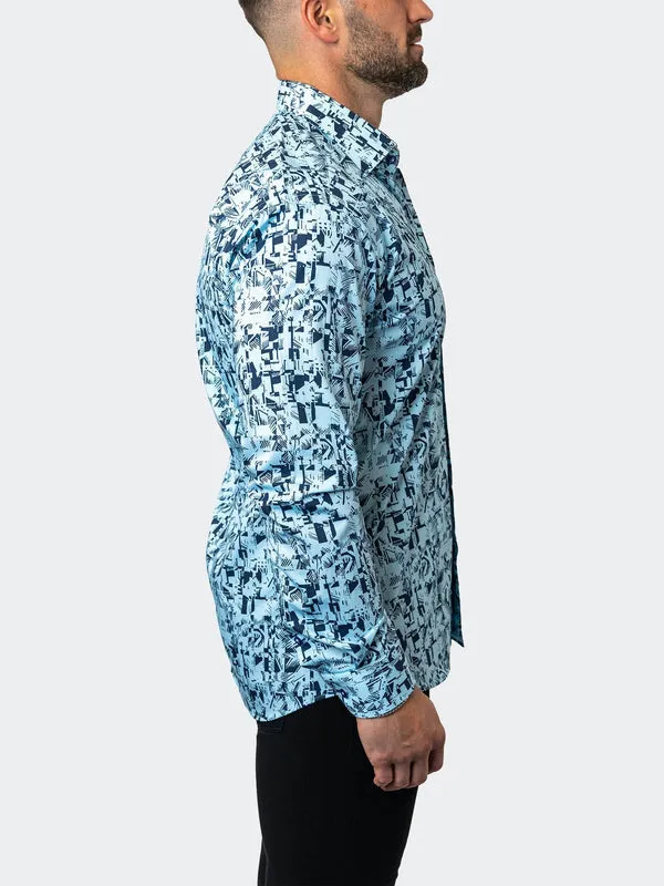 Maceoo Stretch Shirt | Fibonacci StretchPolynesian Blue