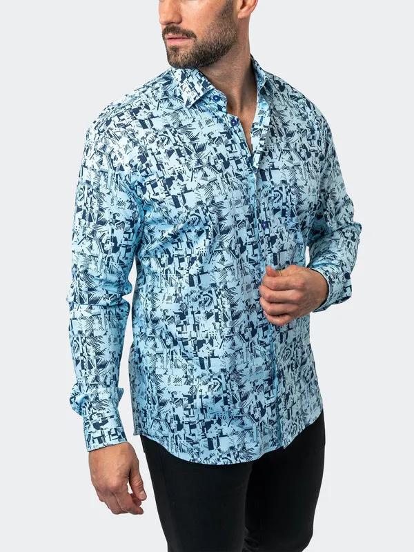 Maceoo Stretch Shirt | Fibonacci StretchPolynesian Blue