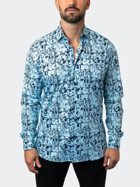 Maceoo Stretch Shirt | Fibonacci StretchPolynesian Blue