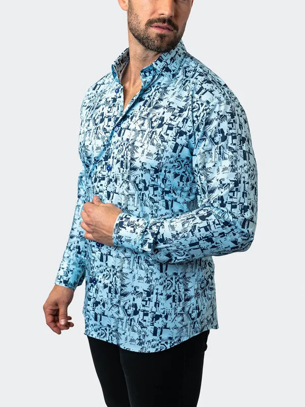 Maceoo Stretch Shirt | Fibonacci StretchPolynesian Blue