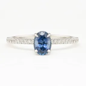 Maria Ring 1.09ct Montana Sapphire Ring, 14K White Gold, One of a kind