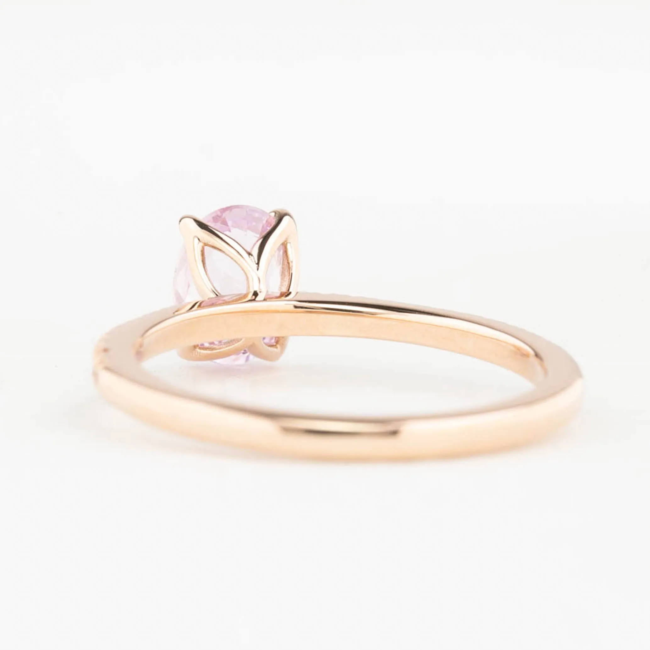 Maria Ring 1.23ct Light Pink Oval Madagascar Sapphire, 14K Rose Gold (One of a kind)