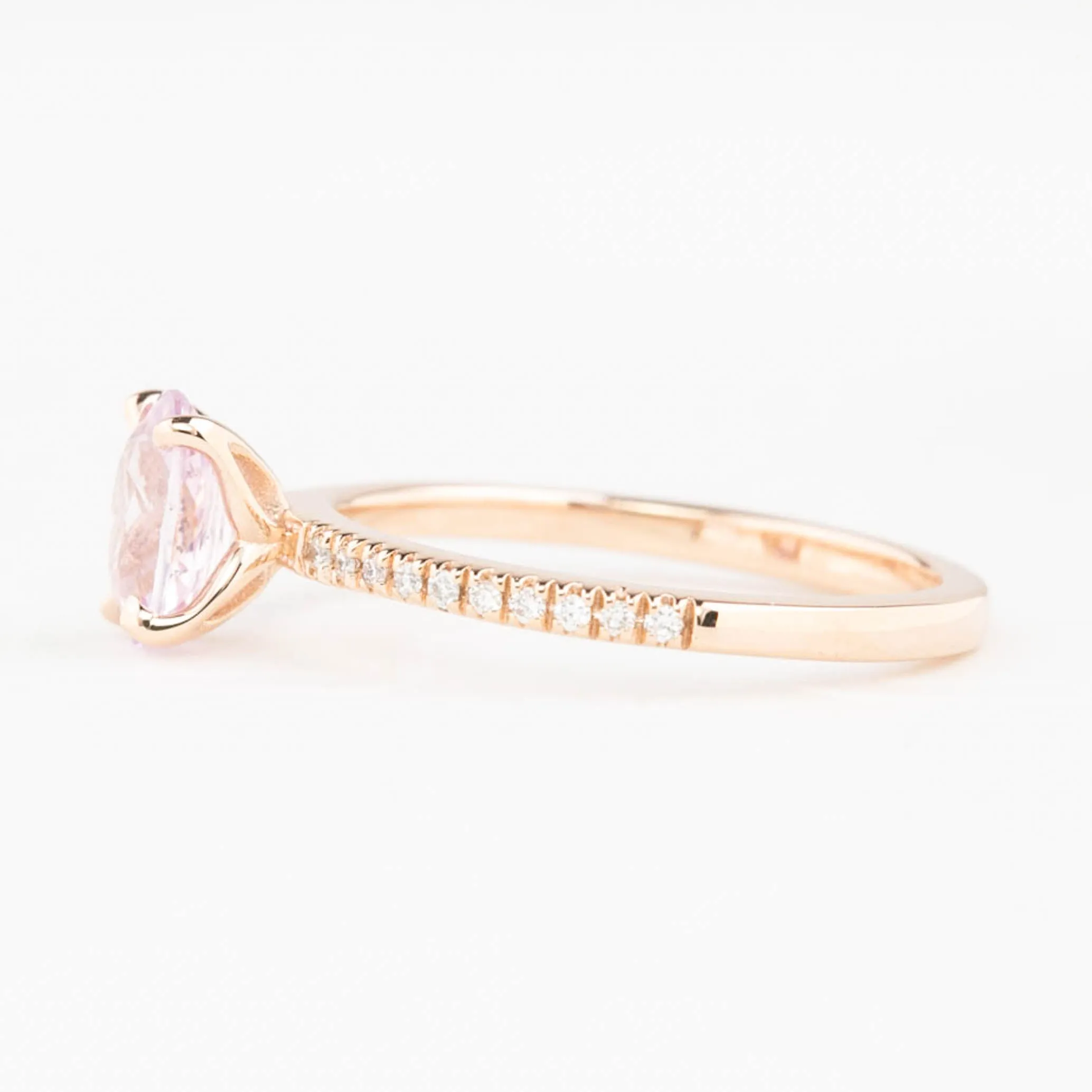 Maria Ring 1.23ct Light Pink Oval Madagascar Sapphire, 14K Rose Gold (One of a kind)