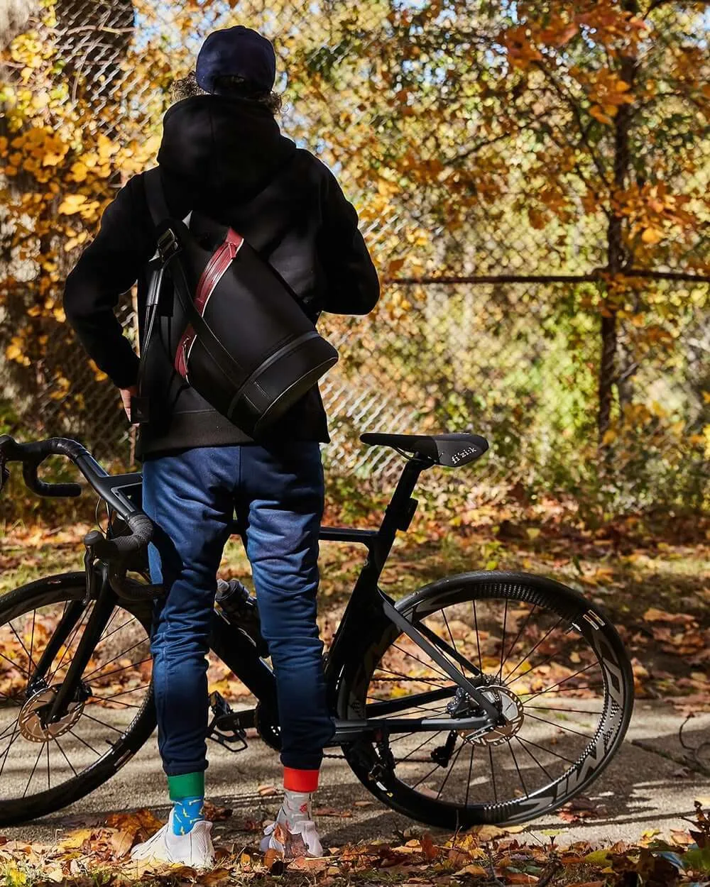 Men's EdWonder X Burgundy Assemblage | Edward Neoprene & Leather Bucket Bag