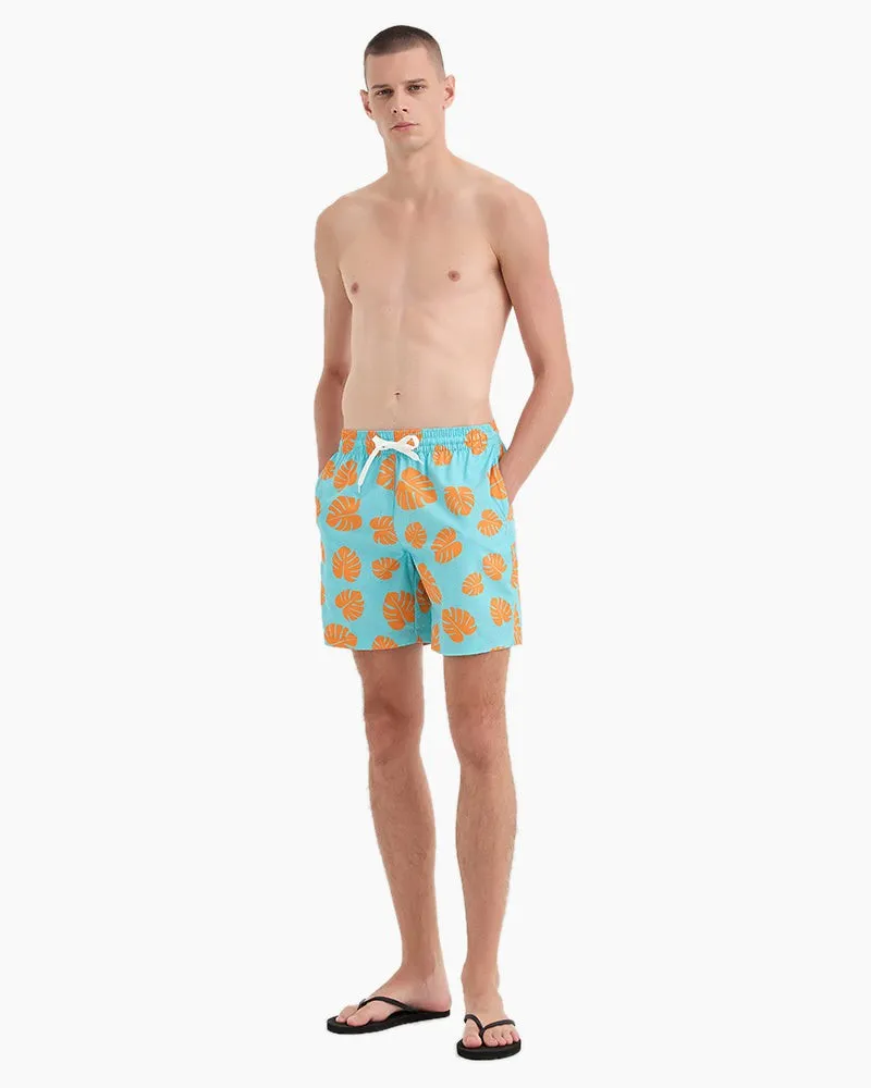 Men's Swim Beach Trunks - Yellow Leaves