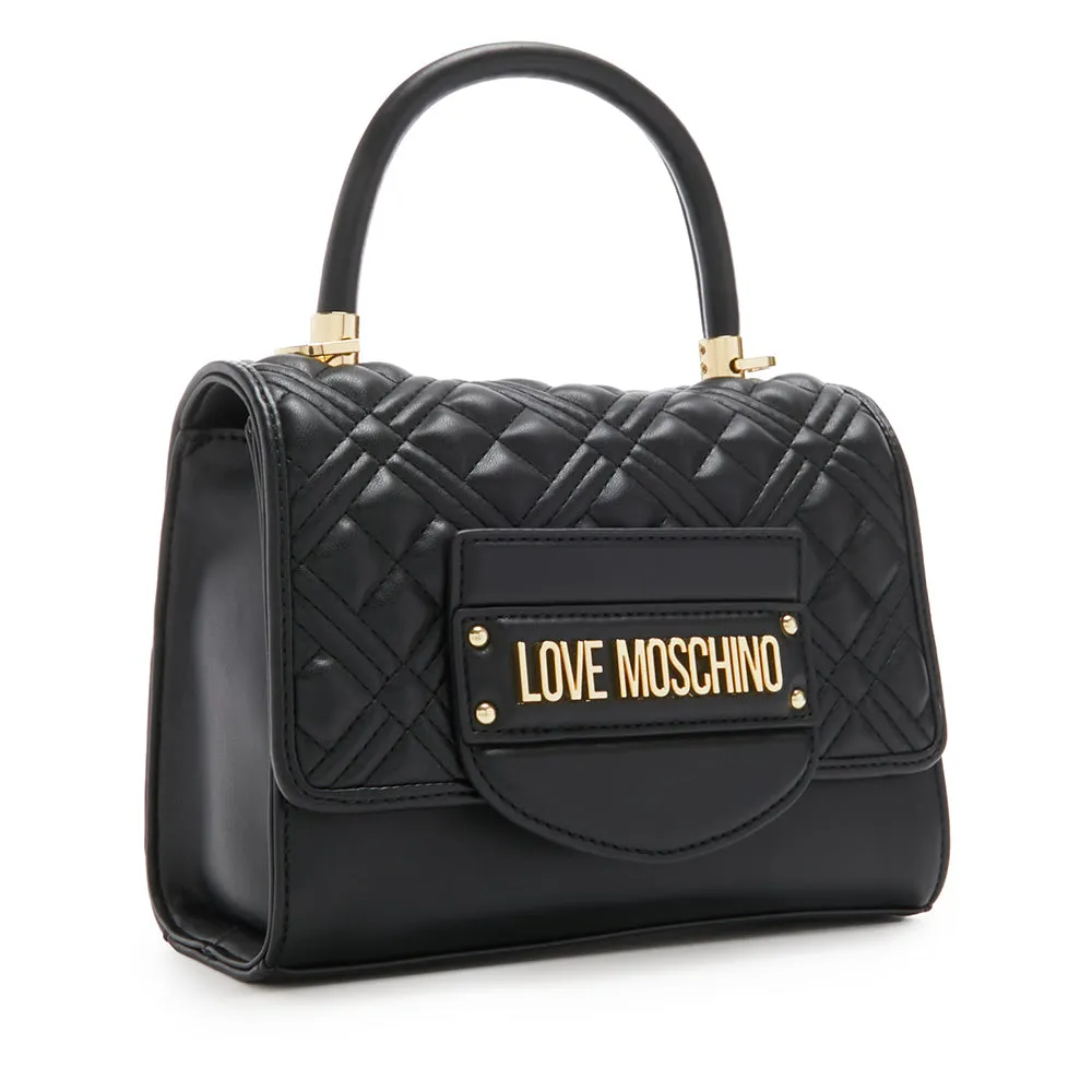 Mini Borsa a Mano LOVE MOSCHINO linea Quilted Tab Nera