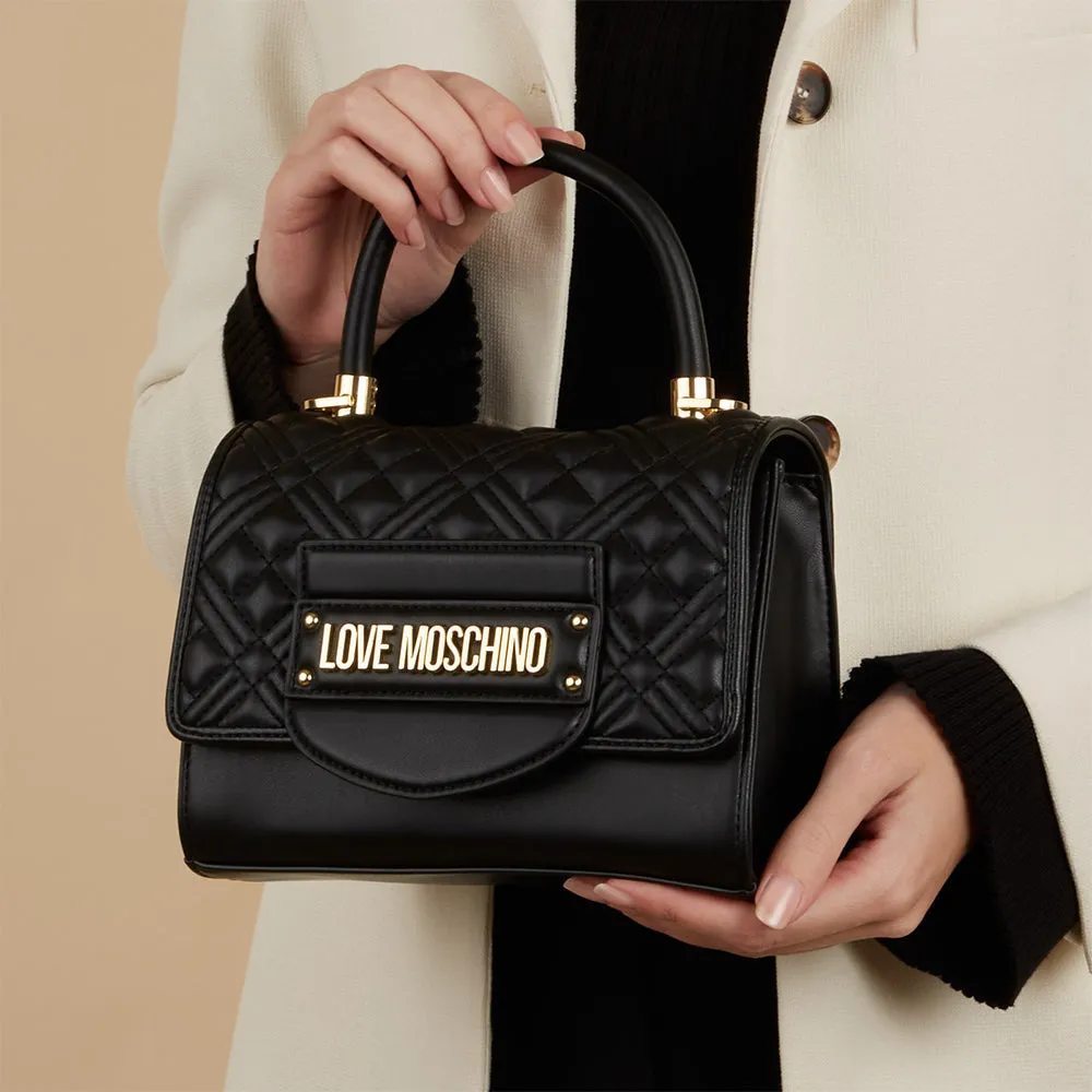 Mini Borsa a Mano LOVE MOSCHINO linea Quilted Tab Nera