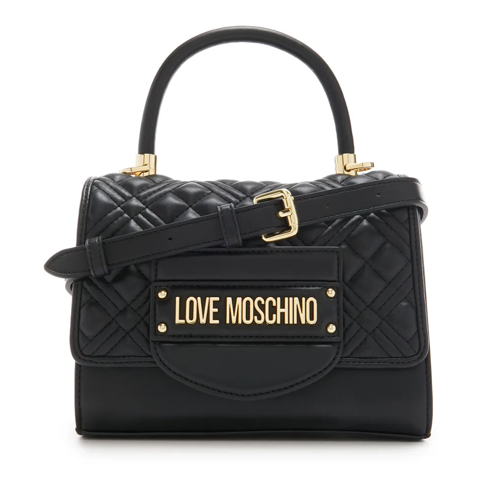 Mini Borsa a Mano LOVE MOSCHINO linea Quilted Tab Nera