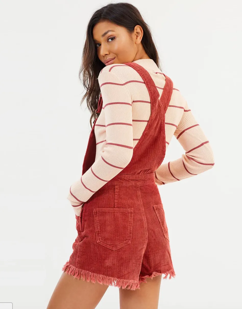 MINKPINK Empire Cord Mini Overalls